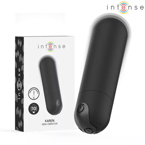 INTENSE - KAREN mini, újratölthető vibráló golyó feketében