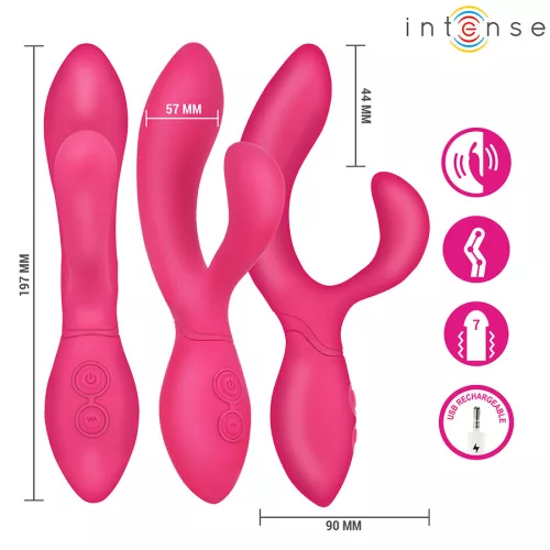 Intense Vibrátor állítható, 7 mód, USB töltés 19,7 cm fekete