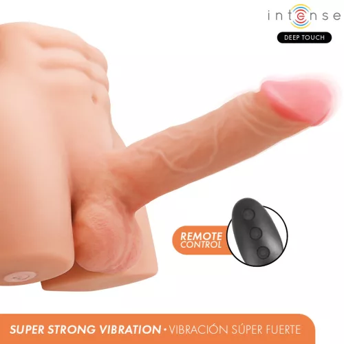 INTENSE DEEP TOUCH - reális dildós, vibráló maszturbátor távirányítóval