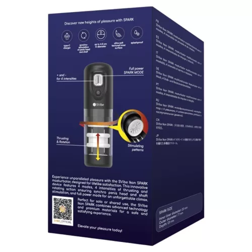 Svibe Maszturbátor Lökő és forgó funkció 128 mm USB töltés