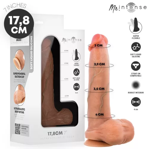Mr Intense Dildó Realisztikus, tapadókorongos 17,8 cm fekete