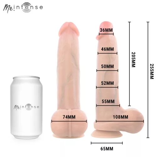 Mr Intense Dildó Realisztikus, Szívókorongos 25,5 cm Fekete