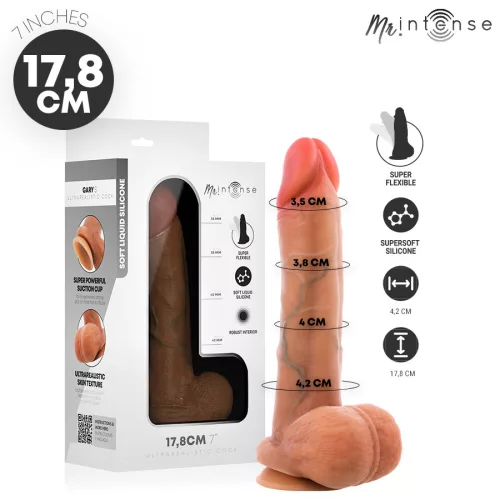 Mr Intense Dildó Ultra-realisztikus, tapadókorongos, 17,8 cm fekete