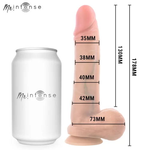 Mr Intense Dildó Ultra-realisztikus, tapadókorongos, 17,8 cm fekete