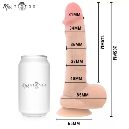 Mr Intense Dildó Ejakulációs funkció, Tapintható valósághűség 20,5 cm fekete
