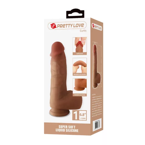 Pretty Love Curtis realisztikus dildo tapadókoronggal 17,3 cm 4,2 cm átmérő