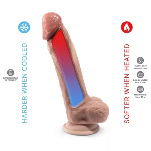 Silexd Dildó Termoreaktív, Realisztikus 22,8 cm fekete