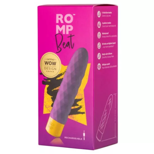 Romp Vibrátor Erős rezgés, bordázott felület Vízálló Lila