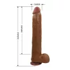 Pretty Love Dildó Realisztikus, hajlékony, tapadókorongos 36 cm barna