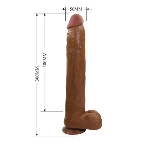 Pretty Love Dildó Realisztikus, hajlékony, tapadókorongos 36 cm barna