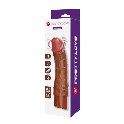 Pretty Love Vibrátor 10 rezgésmód, USB újratölthető 19,5 cm barna realisztikus