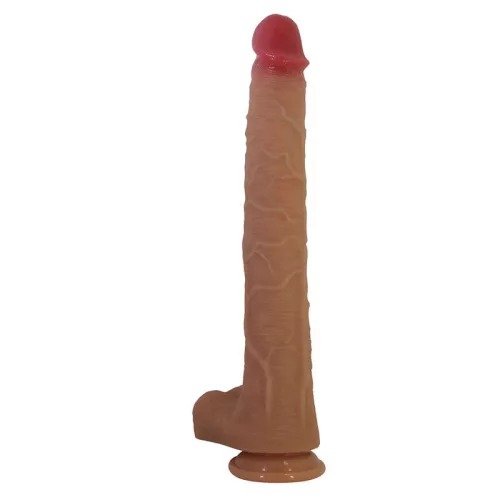 Pretty Love Dildó Realisztikus szilikon szívókoronggal 37,6 cm húsbarna-piros