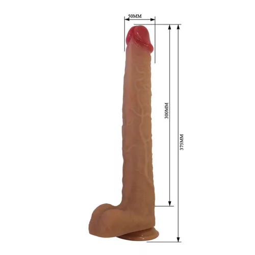 Pretty Love Dildó Realisztikus szilikon szívókoronggal 37,6 cm húsbarna-piros