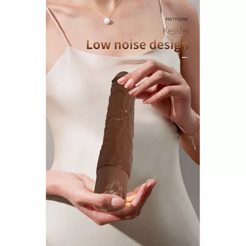Pretty Love Vibráló dildo Lökő funkció 22 cm barna