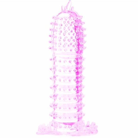 BAILE - Pink stimuláló ponttal ellátott pénisz burkolat 14 cm