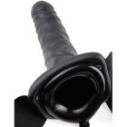 Fetish Fantasy – 19 cm-es vibráló üreges strapon – fekete
