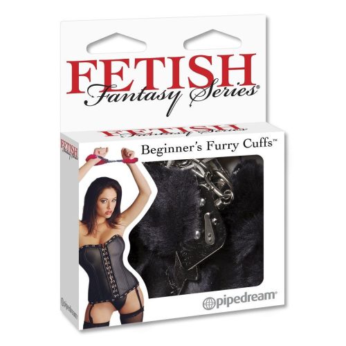 Fetish Fantasy – prémium fekete bunda kézi bilincs