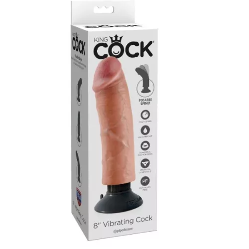 King Cock élethű vibrátor - bőrszínű, 20,3cm