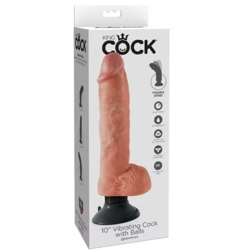 King Cock élethű vibrátor herékkel - 25,5cm