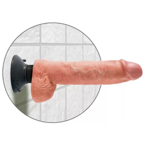 King Cock élethű vibrátor herékkel - 25,5cm