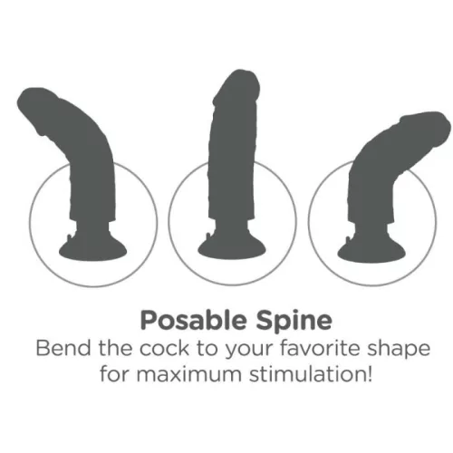 KING COCK - 25,5 cm vibráló pénisz golyókkal, barna